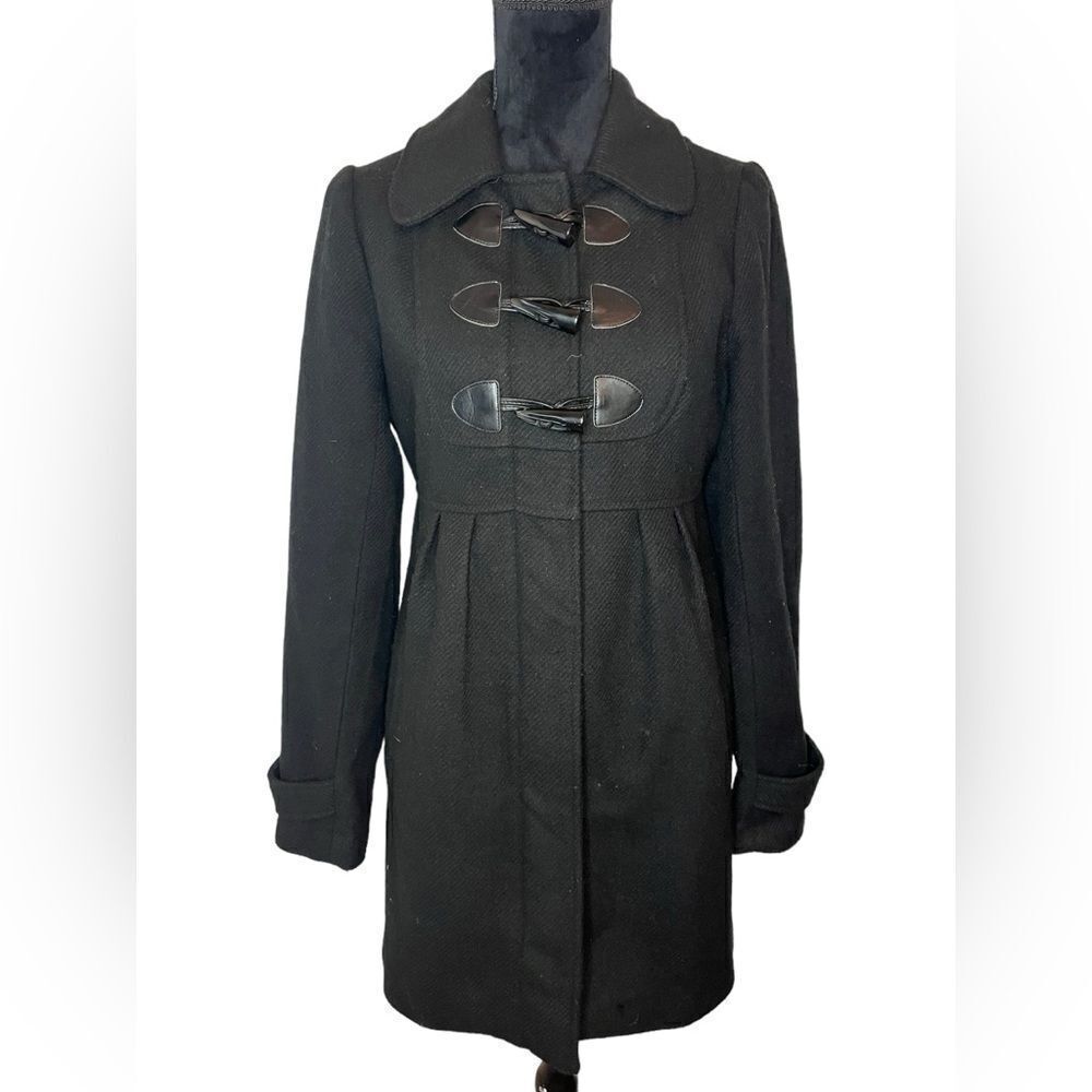 JACK WOMENS BLACK TOGGLE CLOSURE DRESS COAT WOMENS SIZE MEDIUM CLASSIC COAT - Picture 3 of 11